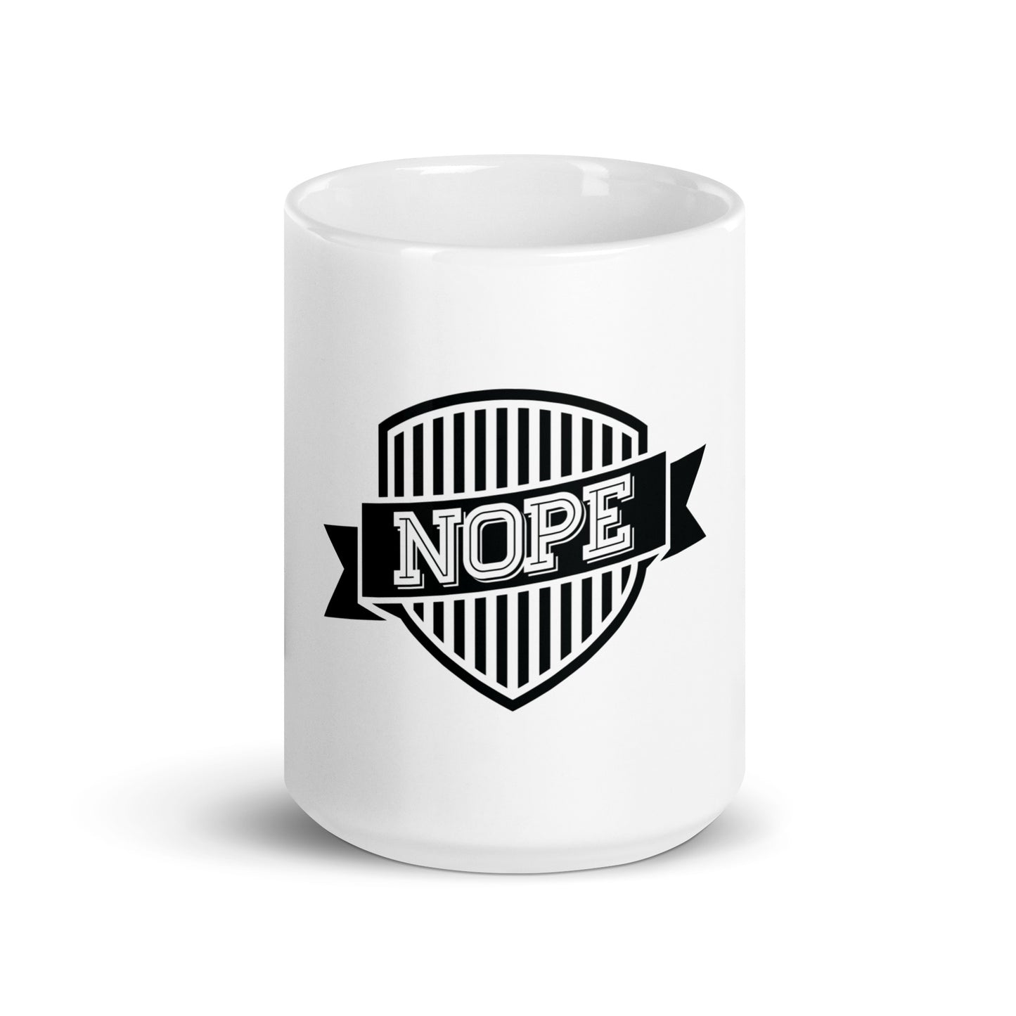 NOPE Badge mug (white)