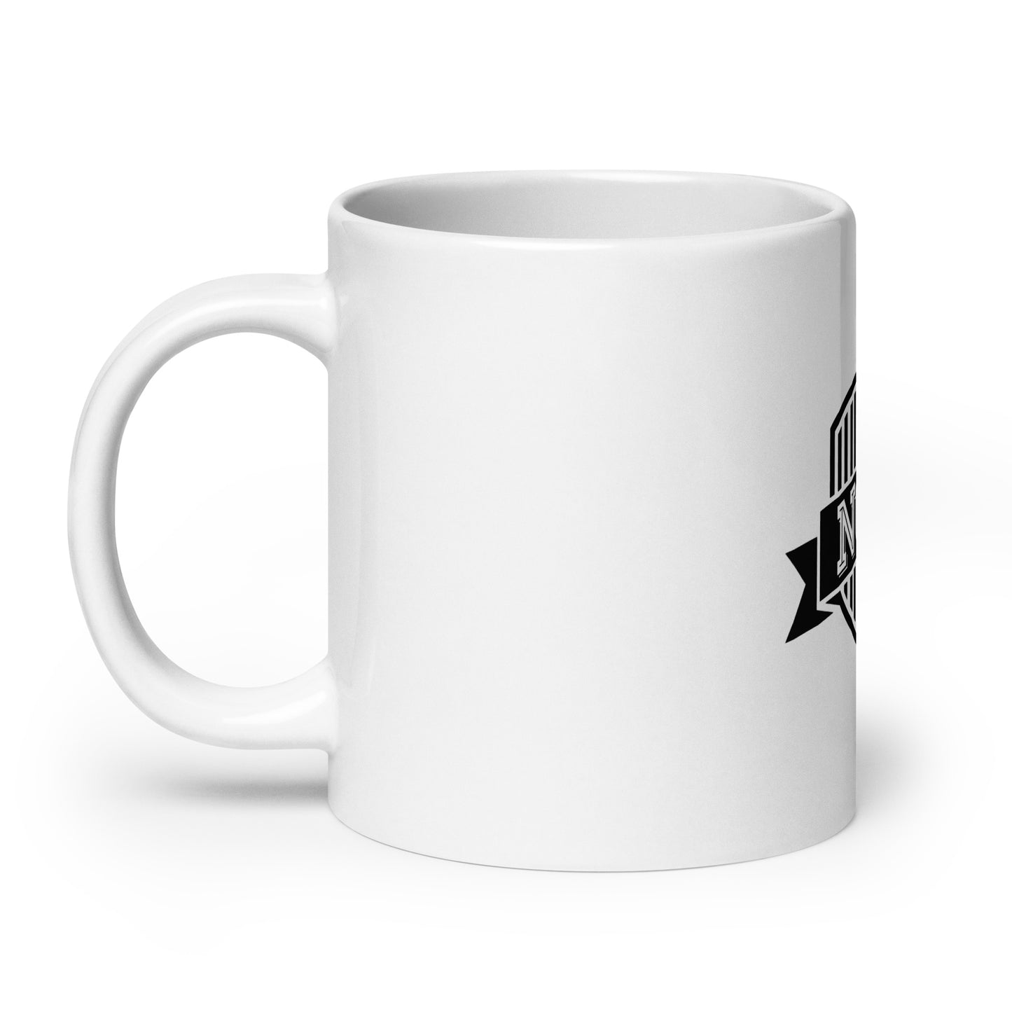 NOPE Badge mug (white)