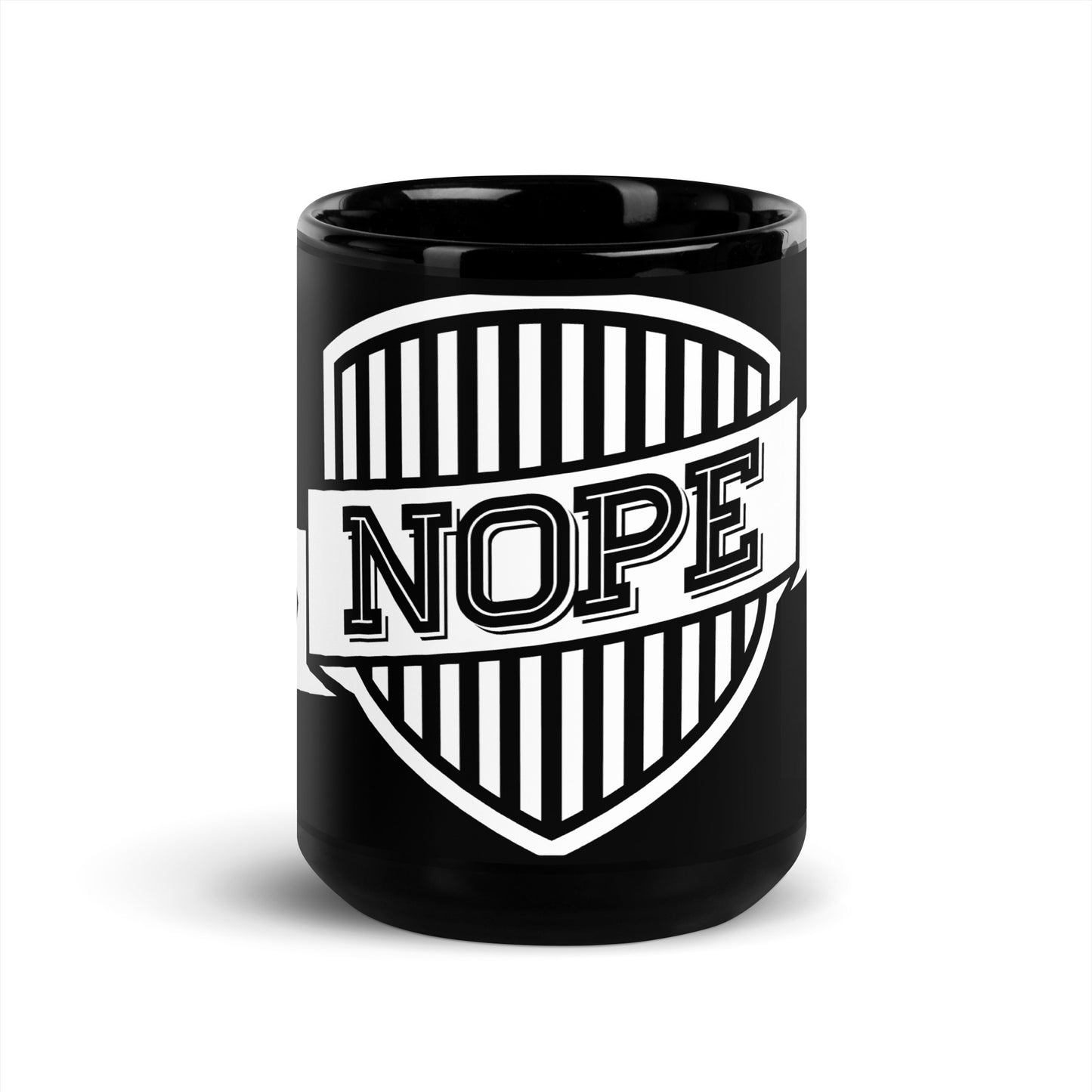 NOPE Badge mug (black)