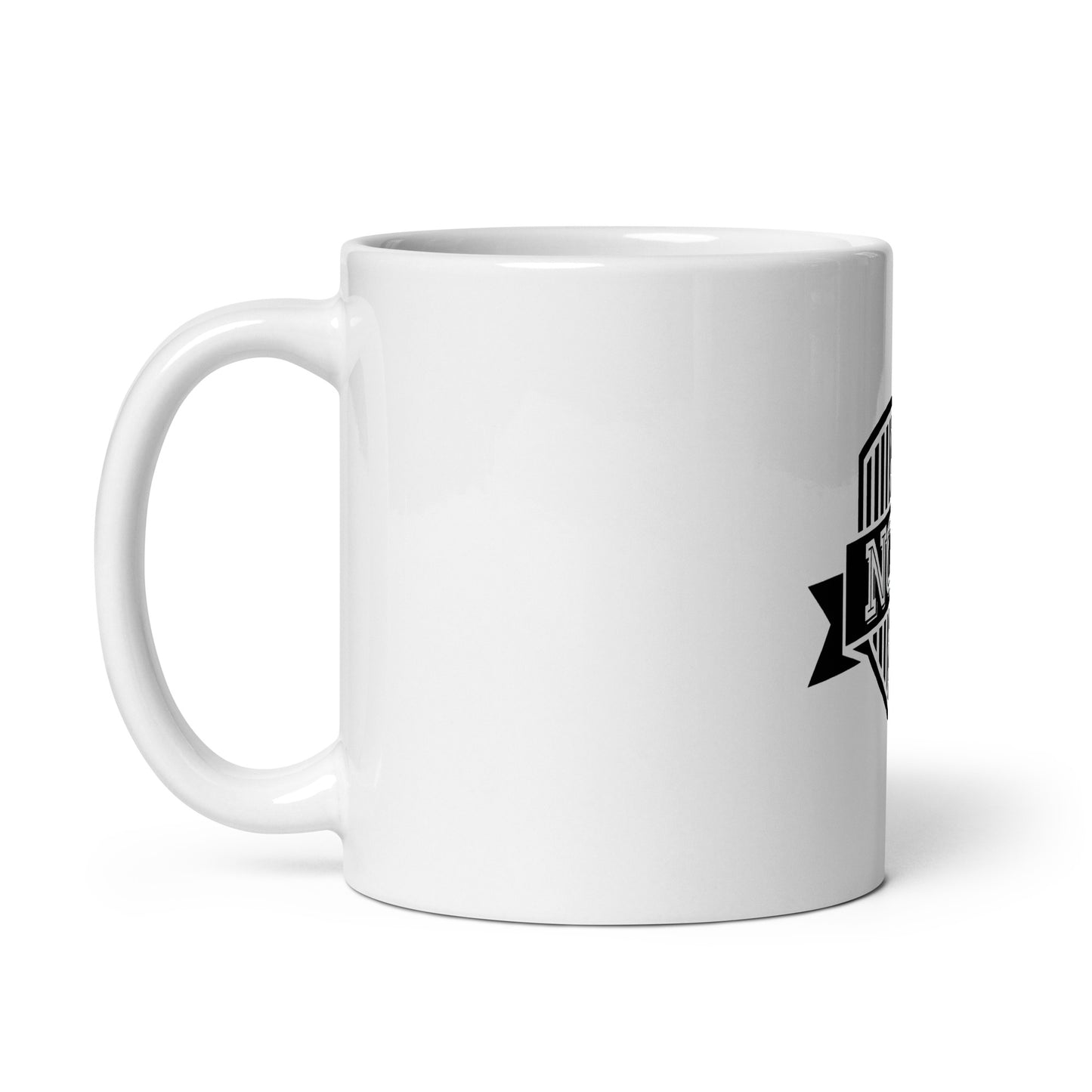 NOPE Badge mug (white)